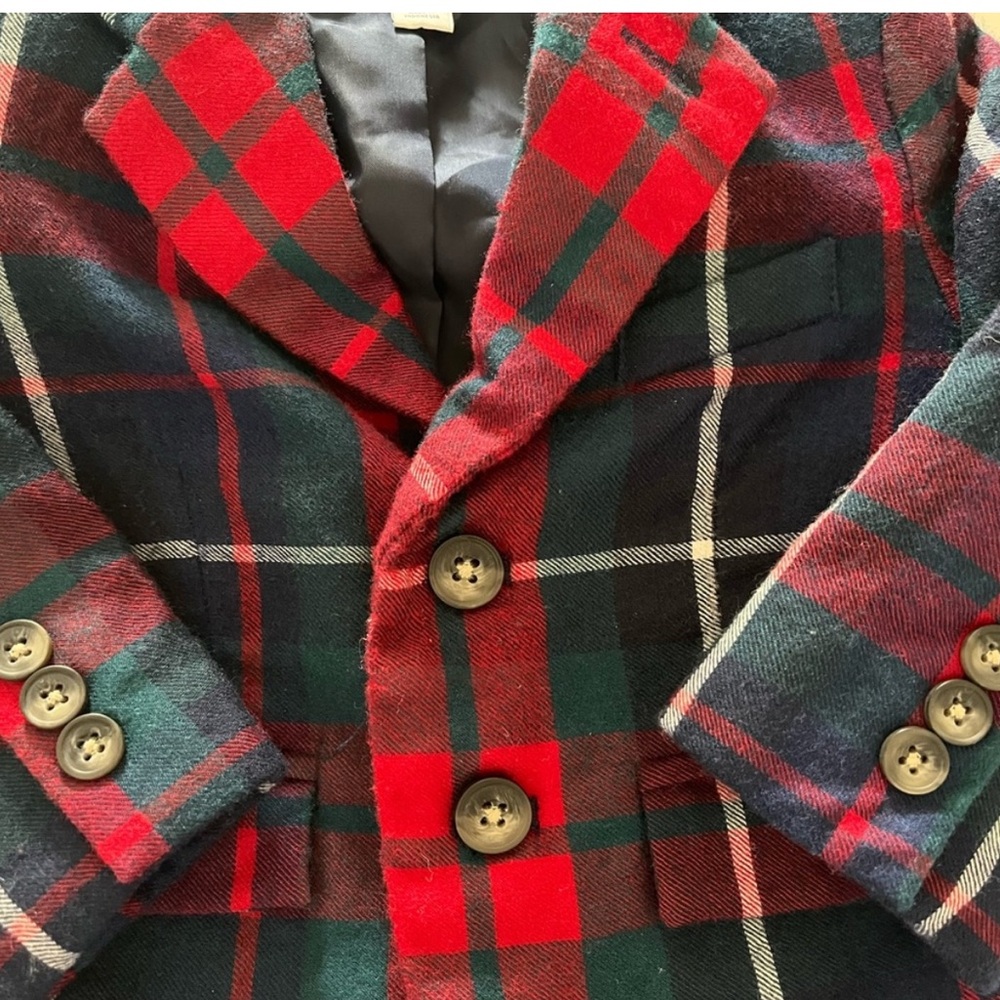 Janie and Jack Baby Boy 6-12 12-18 Plaid Blazer and Pants Suit Christmas Holiday - Picture 4 of 10